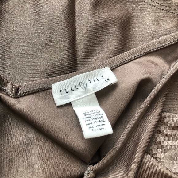 Bronze Spaghetti Strap Bodysuit - Picture 3 of 4